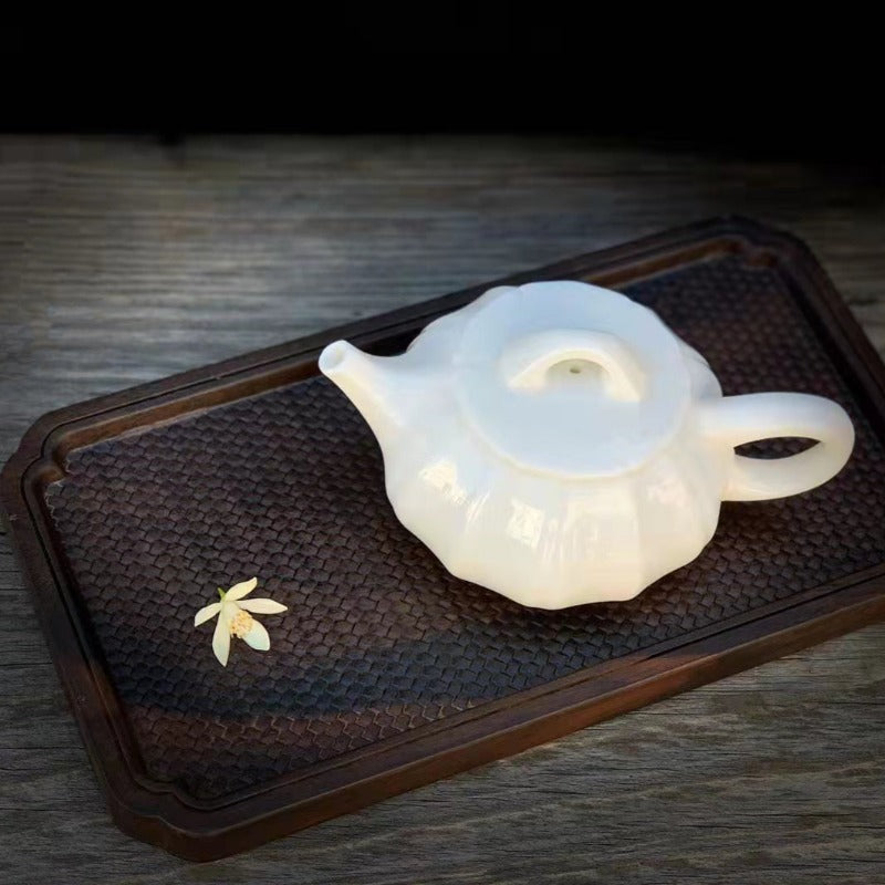 White Porcelain Plain Style Teapot